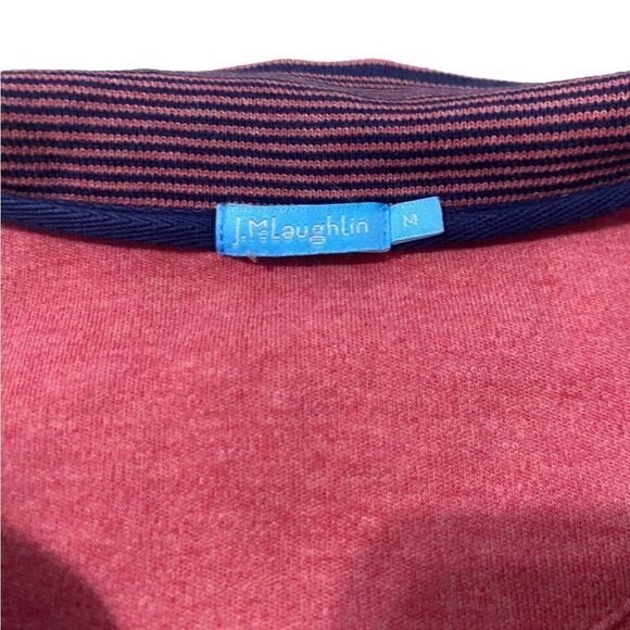 J. McLaughlin Clermont 1/4 Zip Pullover Top Medium Men's *In Red* - Picture 6 of 7